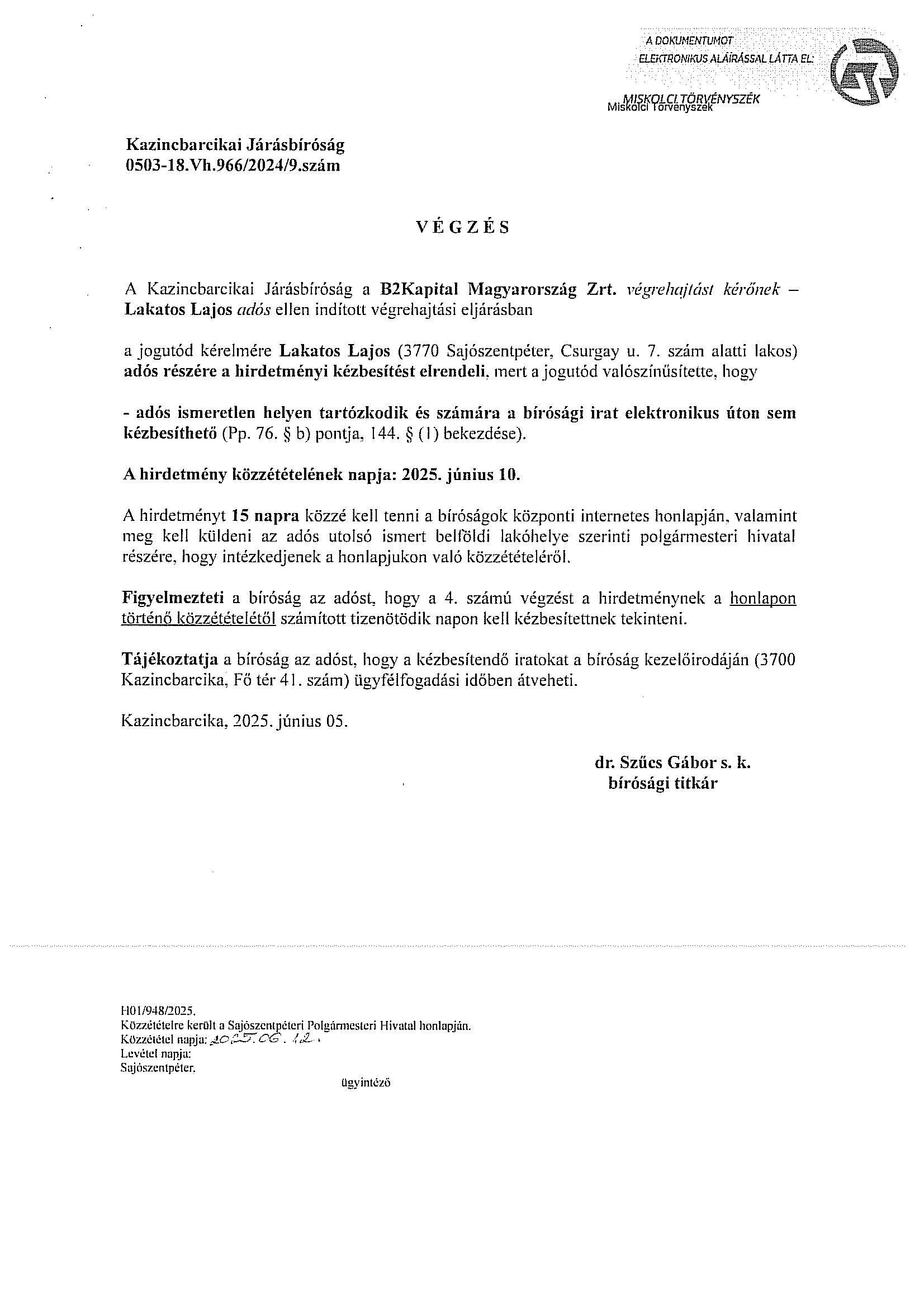 0503-18.Vh.966/2024/9. Végzés